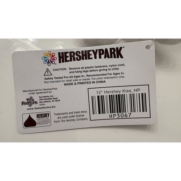 Hershey Kiss Silver Plush Chocolate Hershey Park 2023 NWT - Picture 5 of 8